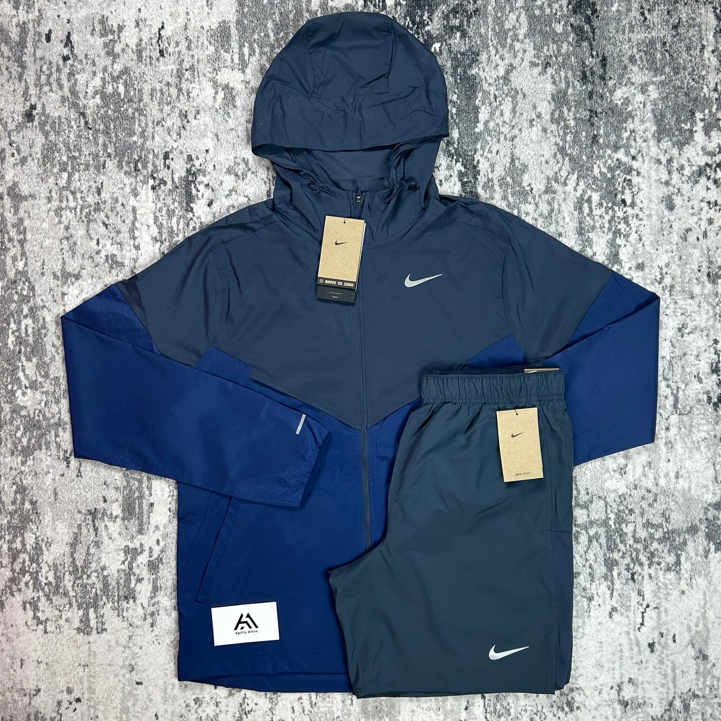 Nike Windrunner Jacket & Nike Challenger Shorts Set - Navy