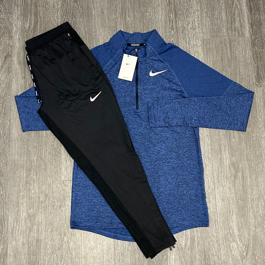 Nike Element Quarter Zip - Blue & Nike Phenom Elite Bottoms - Black