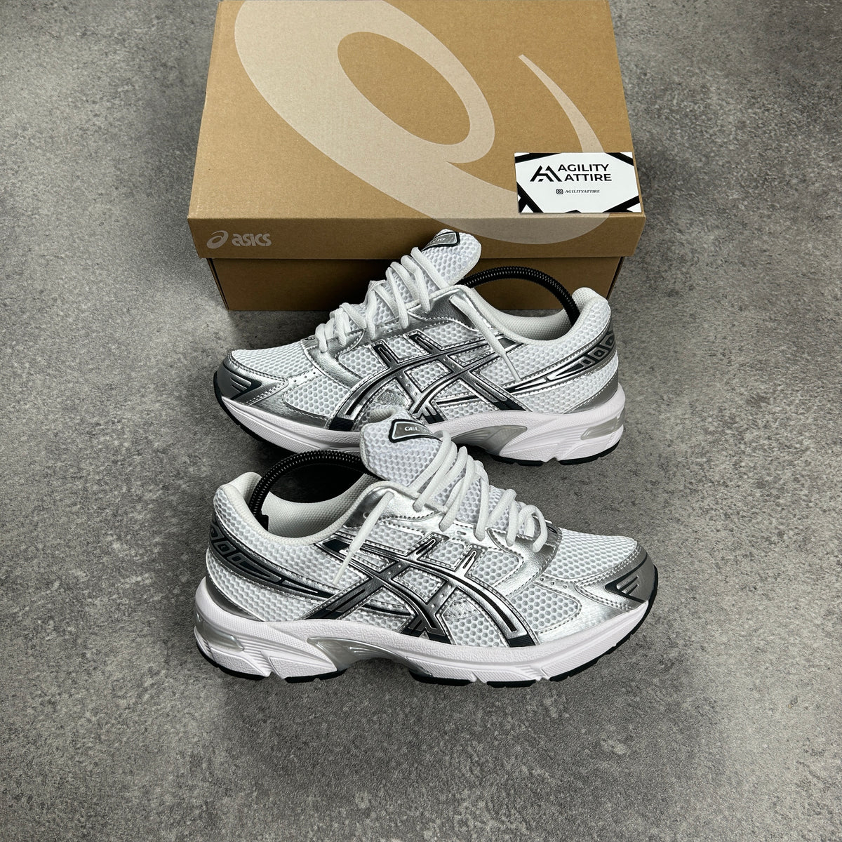 ASICS GEL-1130 White Pure Silver Trainers
