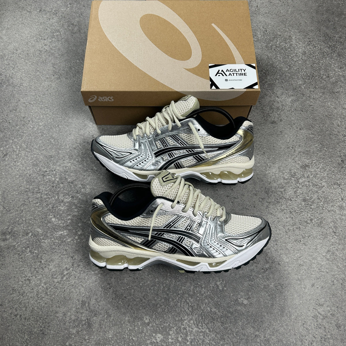 ASICS GEL-Kayano 14 Birch/Pure Silver Trainers