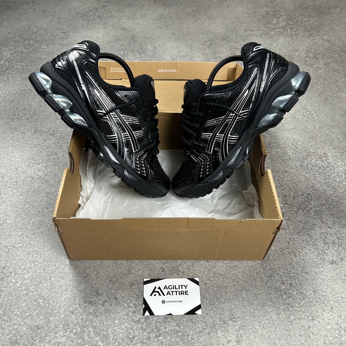 ASICS GEL-Kayano 14 Black Pure Silver Trainers – view 3