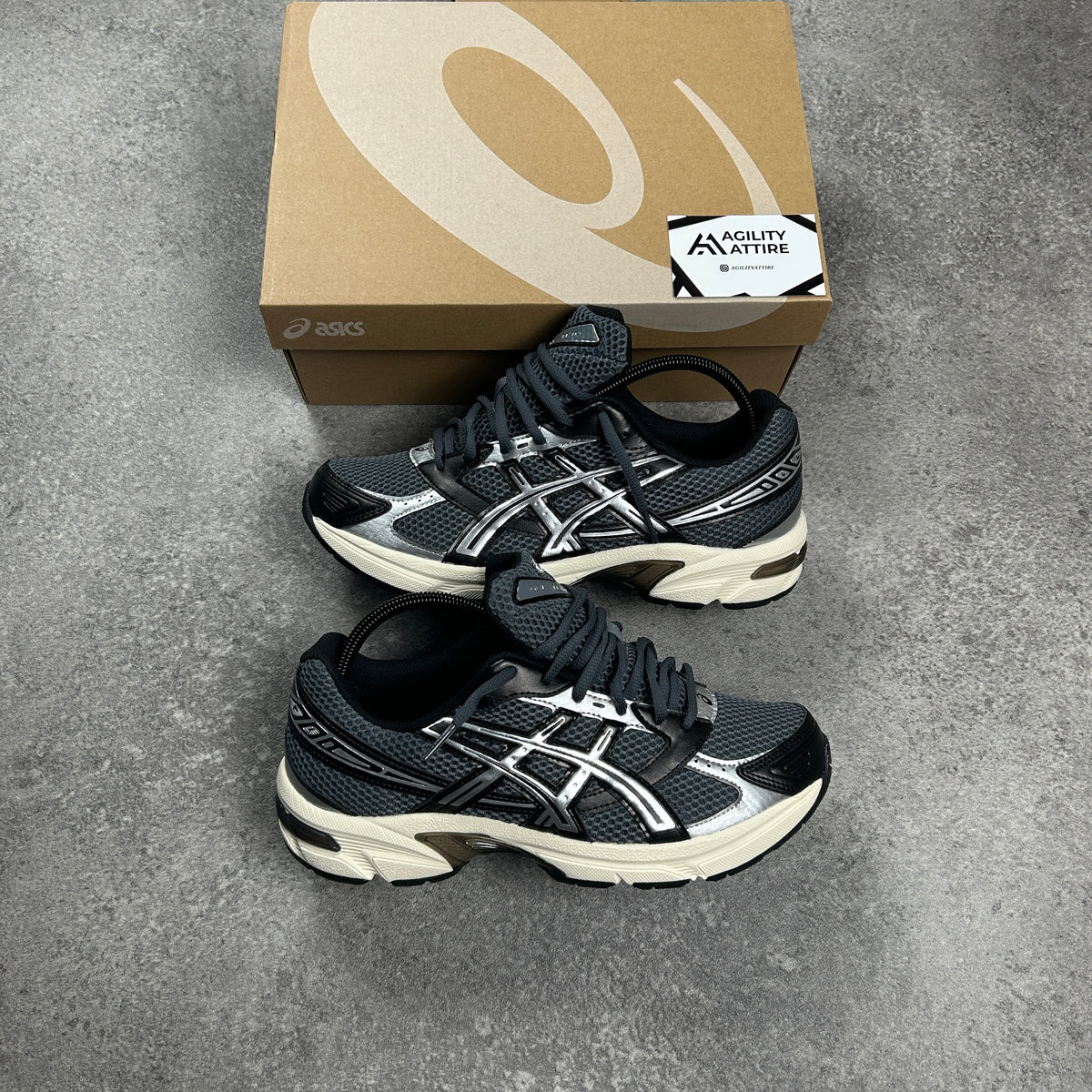 ASICS GEL-1130 Steel Grey/Black Trainers