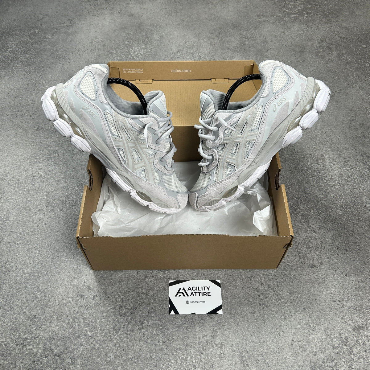 ASICS GEL-NYC Cream Cloud Grey Trainers – view 3