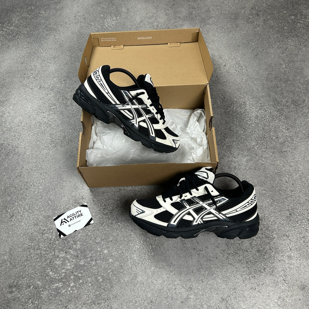 ASICS GEL-1130 Black Cream Trainers – view 2