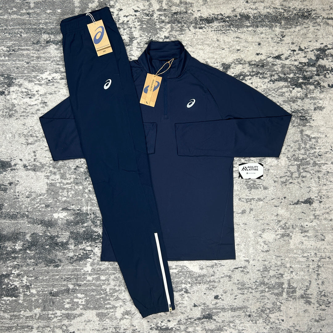 ASICS Pacer 1/4 &amp; ASICS Core Woven Pants Set Midnight Navy
