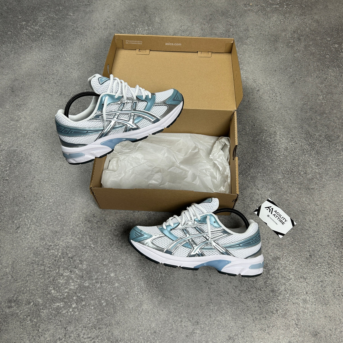 ASICS GEL-1130 White Shark Skin Trainers – view 2