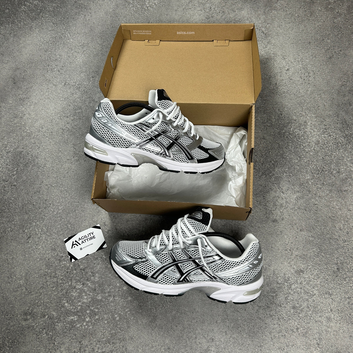 ASICS GEL-1130 White/Black Trainers – view 2