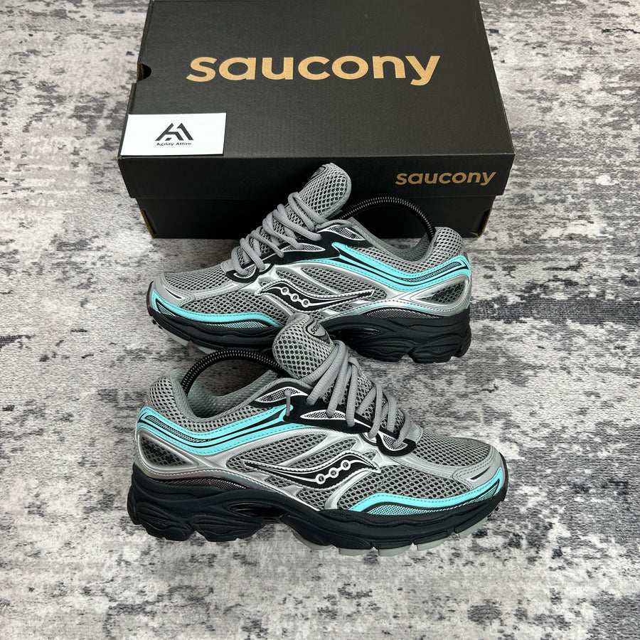 Saucony ProGrid Omni 9 Silver Teal Grey Trainers