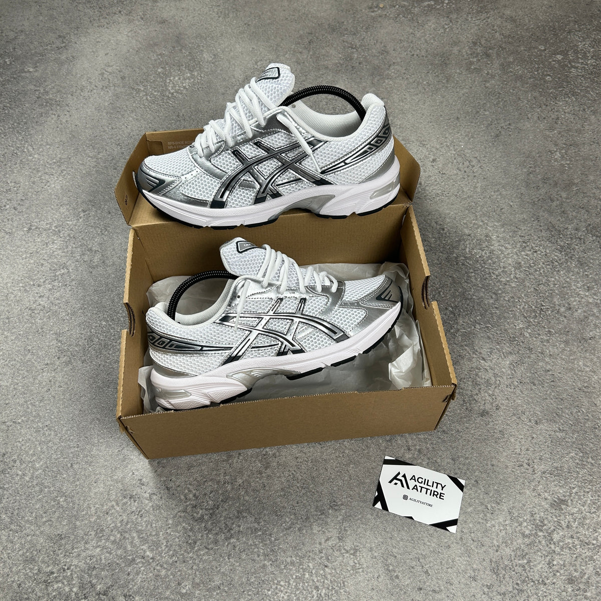 ASICS GEL-1130 White Pure Silver Trainers – view 2