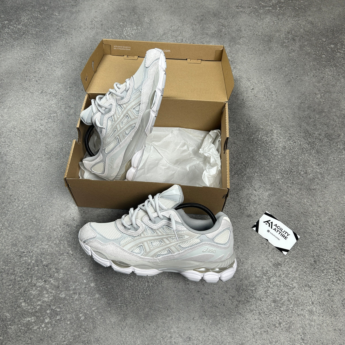 ASICS GEL-NYC Cream Cloud Grey Trainers – view 2