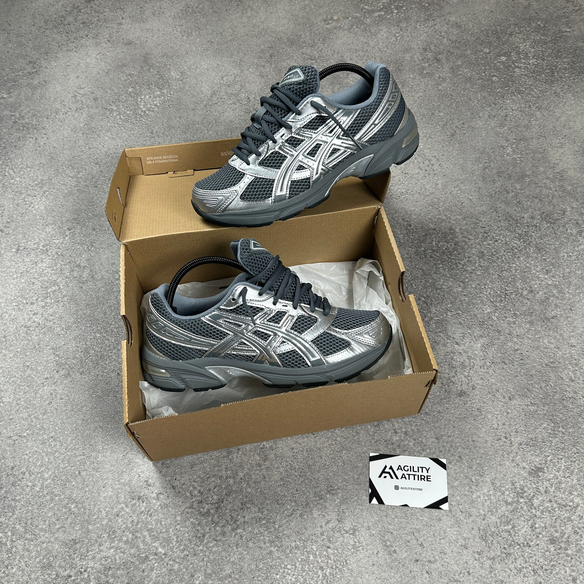 ASICS GEL-1130 Steel Grey/Pure Silver Trainers – view 2