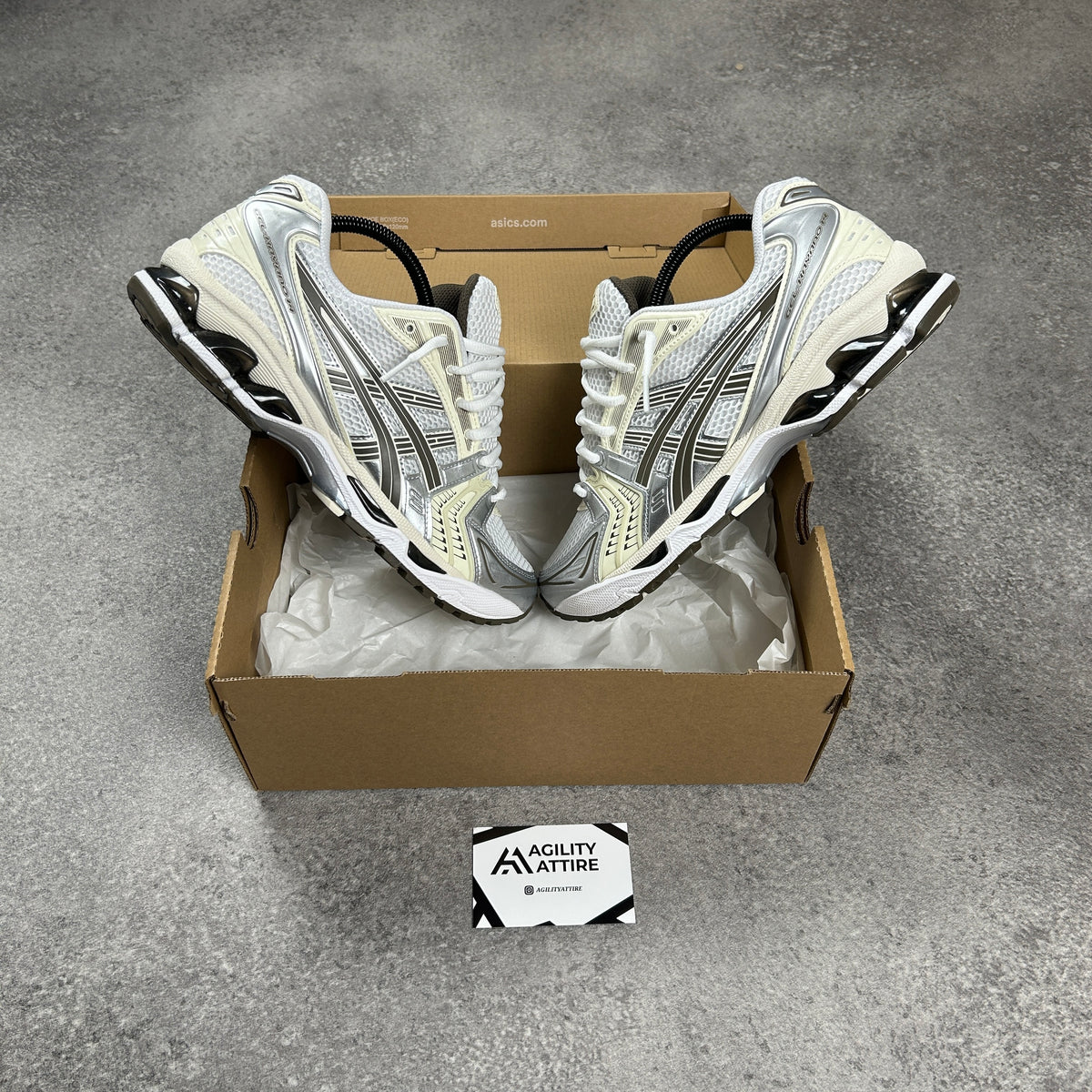 ASICS GEL-Kayano 14 White Ivory Trainers – view 3