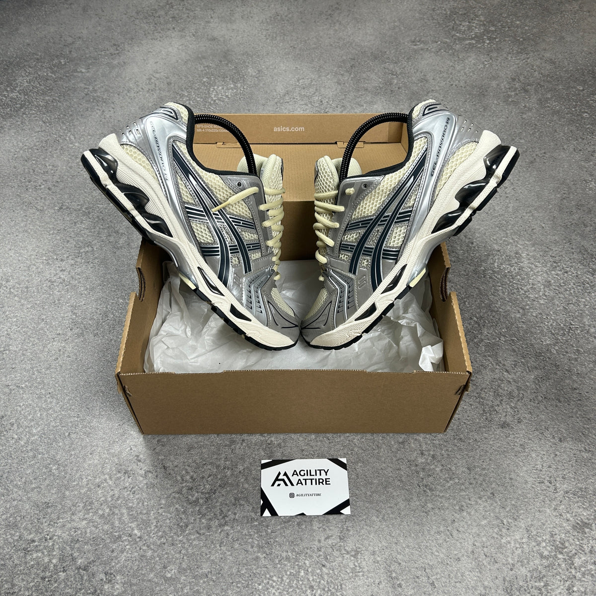 ASICS GEL-Kayano 14 Oyster White/Steeple Grey Trainers – view 3