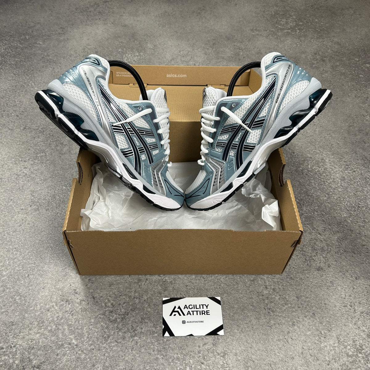 ASICS GEL-Kayano 14 Fjord Grey Trainers – view 3
