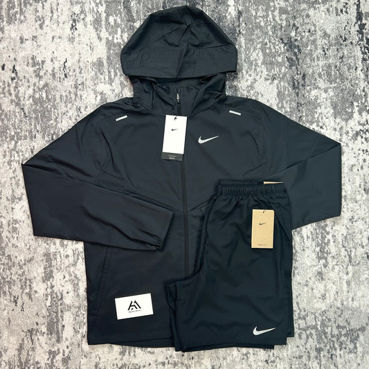 Nike Windrunner Jacket & Nike Challenger Shorts Set - Black
