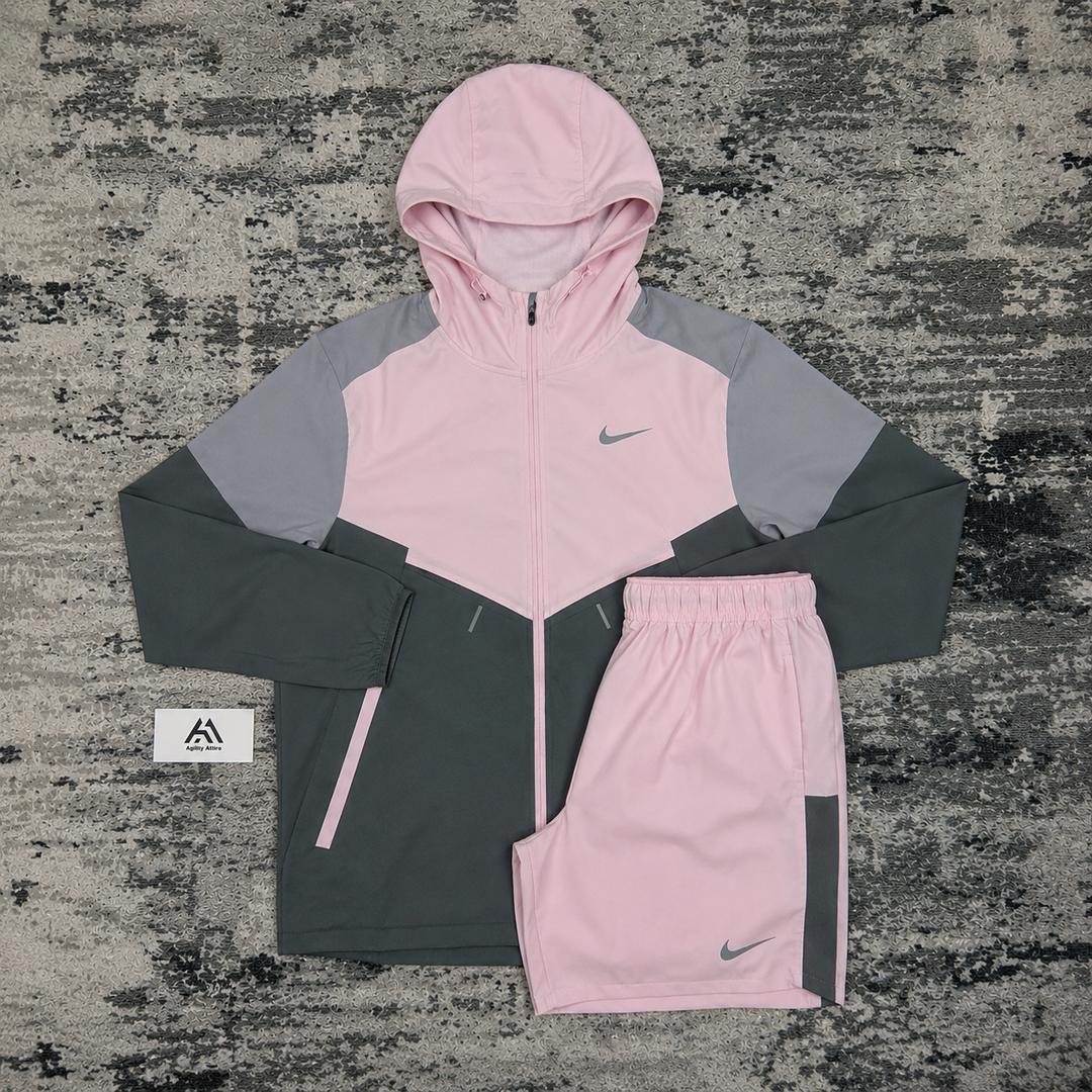 Nike UV Windrunner Jacket Pink Foam &amp; Pink Foam Challenger Shorts Set